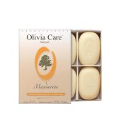 Olivia Care Bath & Body Bar Mandarin Soap 4 Pack Gift Box Organic, Vegan & Natural Contains Olive Oil Repairs, Hydrates, Moisturizes & Deep Cleans Good for Sensitive Dry Skin Made in USA