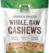 NOW Foods, Certified Organic Cashews, Whole, Raw and Unsalted, Rich Buttery Flavor, Source of Fiber, Protein and Iron, Certified Non-GMO, 10-Ounce (Packaging May Vary)