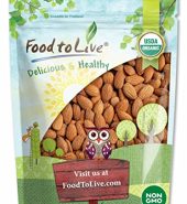 Food to Live Organic California Almonds, 5 Pounds – Non-GMO, Whole, Unsalted, Unroasted, Keto, Vegan Nuts in Bulk. Rich in Vitamin E. Snack. Great for Almond Milk and Butter, Desserts and Trail Mixes
